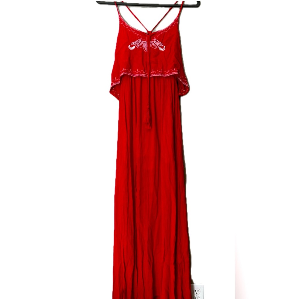Japna maxi length red summer dress. Size XS
